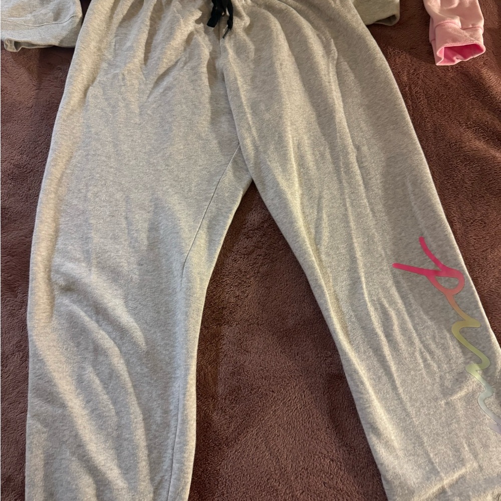Gray Sweatpants with Black Drawstring - image 3